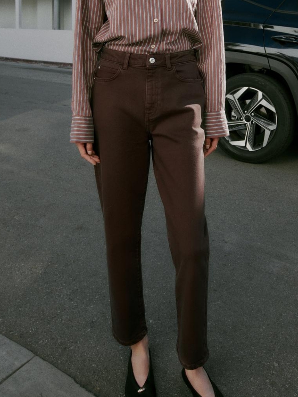 High Waist - Ankle Length - Zara Jeans - Brown